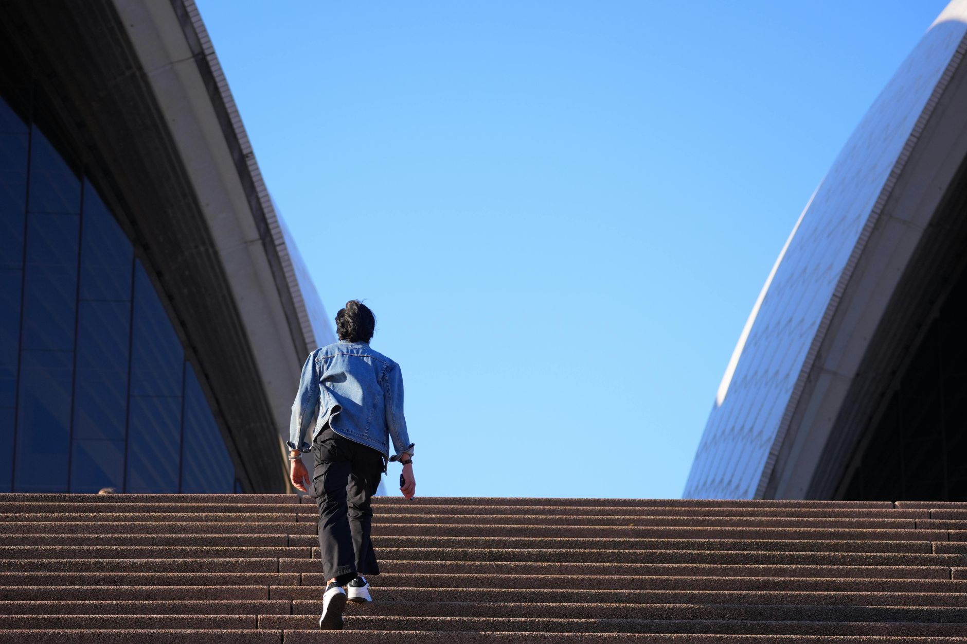 Patient moving forward on a pathway representing treatment progress