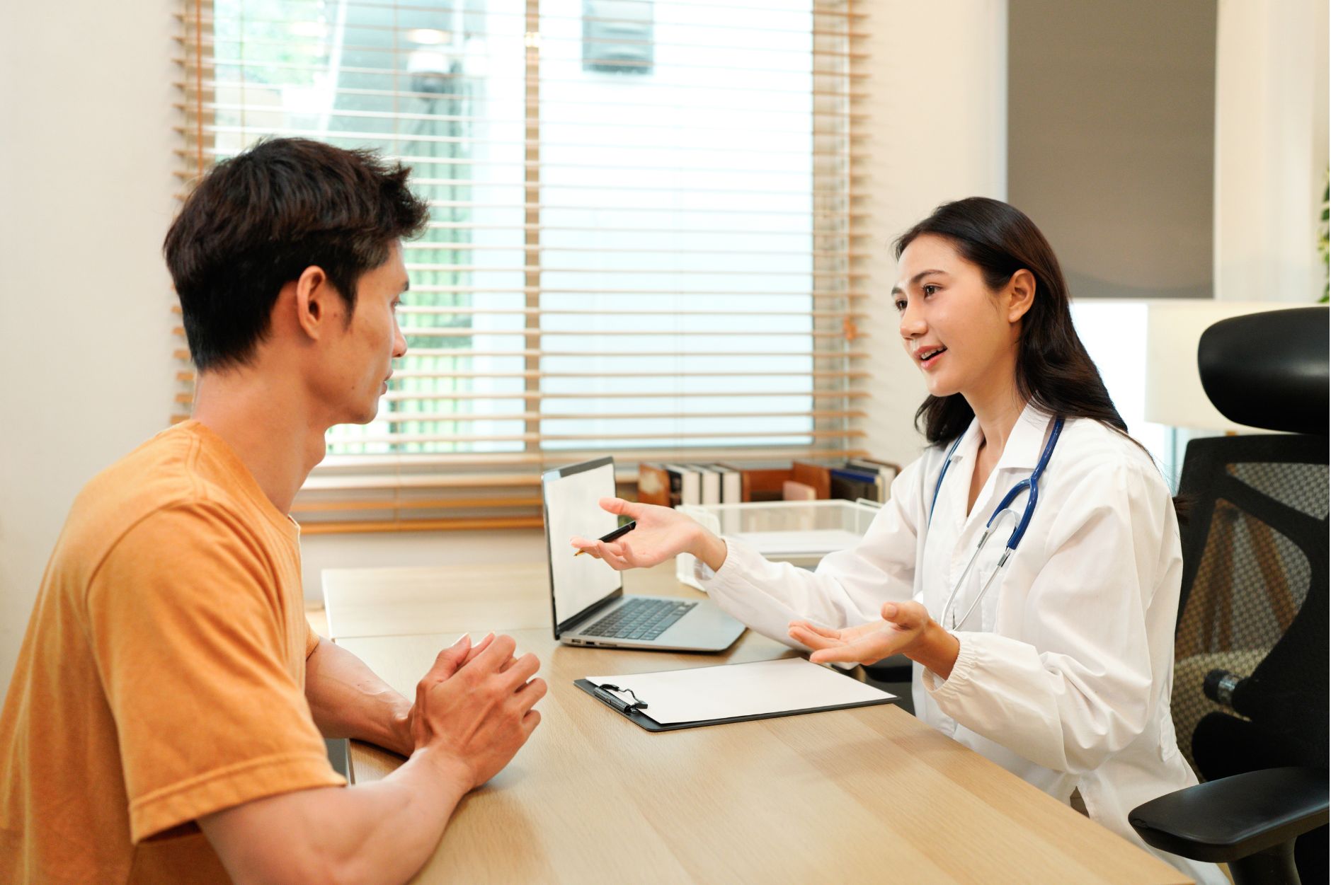 Person returning to treatment with a hopeful recovery mindset