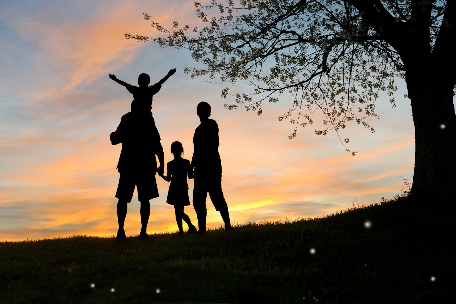 Father walking with child outdoors in a hopeful healthy family moment